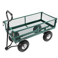 Load image into Gallery viewer, Panana Heavy Duty Large Garden Trolley Cart Truck 4 Wheel Transport Metal Steel Mesh Wheelbarrow Capacity 300kg France stock
