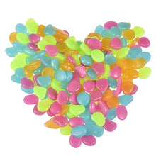 Load image into Gallery viewer, 50Pcs Glow In The Dark Luminous Pebbles Stones for Wedding Party Event Supplies Gardening Swimming Pool Bar Decoration Rocks
