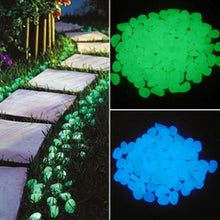 Load image into Gallery viewer, 50Pcs Glow In The Dark Luminous Pebbles Stones for Wedding Party Event Supplies Gardening Swimming Pool Bar Decoration Rocks
